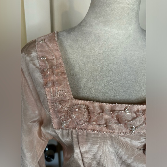 Vintage 90’s Victoria’s Secret Blazer Blush Pink Sexy Suit Jacket Beaded - Picture 4 of 16